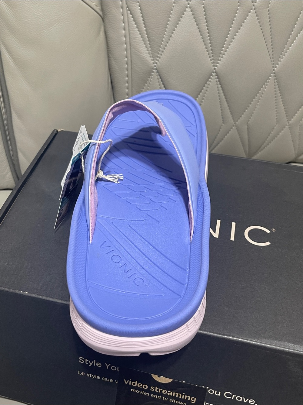 Vionic Lavender and Light Pink Platform Thong Sandals - Picture 5 of 8
